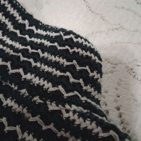 Earthbound Trading Co Green White Knit Button Short Sleeve Camp Shirt Mens Sm - Picture 6 of 12